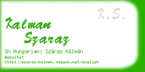 kalman szaraz business card